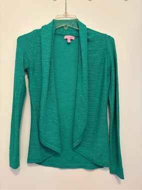 Lilly pulitzer Open Front Teal green sweater Cardigan small